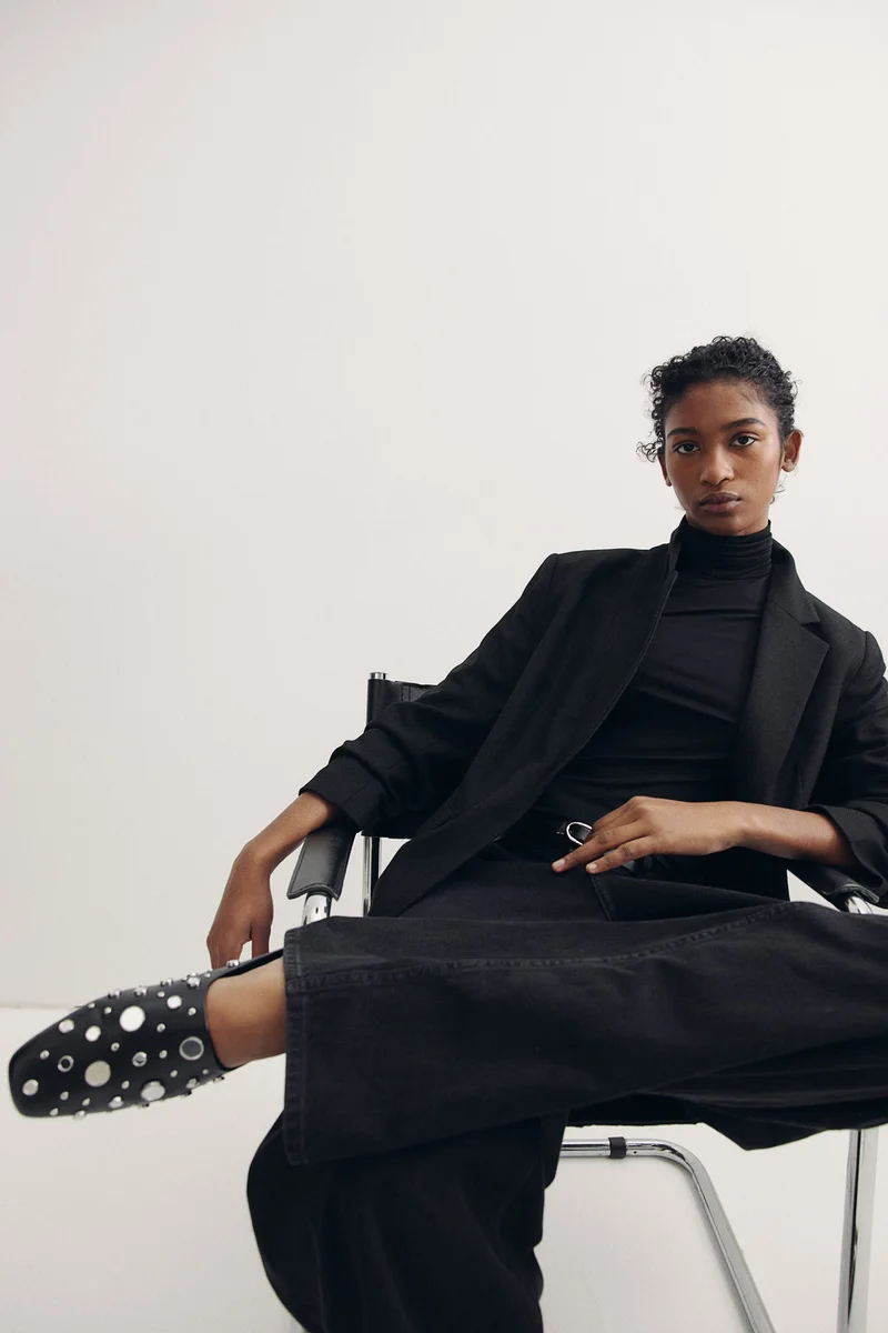 H&M Gathered-sleeve blazer