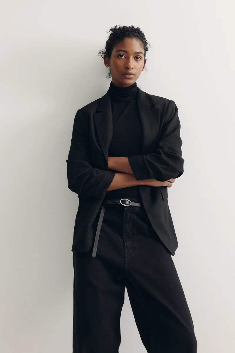 H&M Gathered-sleeve blazer