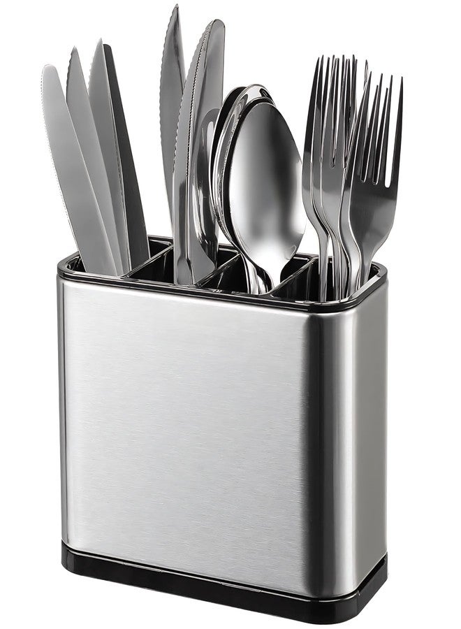 INKIES Stainless Steel Spoon Stand for Kitchen Steel Cutlery Stand Spoon Organizer for Kitchen Cutlery Holder for KitchenCountertop Forks Spatula Knives Spoon Holder Rustproof Durable - Image 1