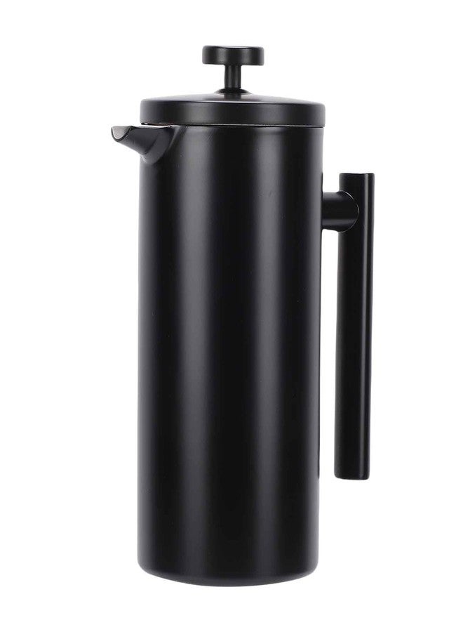 Enfmay 350ml French Press Coffee Maker, 304 Stainless Steel Double Wall Insulated Coffee Maker Pot, Triple Filtration System for Optimal Brew, Ideal for Home, Office, Camping (Black, 12 oz) - Image 1