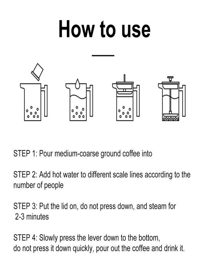 Enfmay 350ml French Press Coffee Maker, 304 Stainless Steel Double Wall Insulated Coffee Maker Pot, Triple Filtration System for Optimal Brew, Ideal for Home, Office, Camping (Black, 12 oz) - Image 5