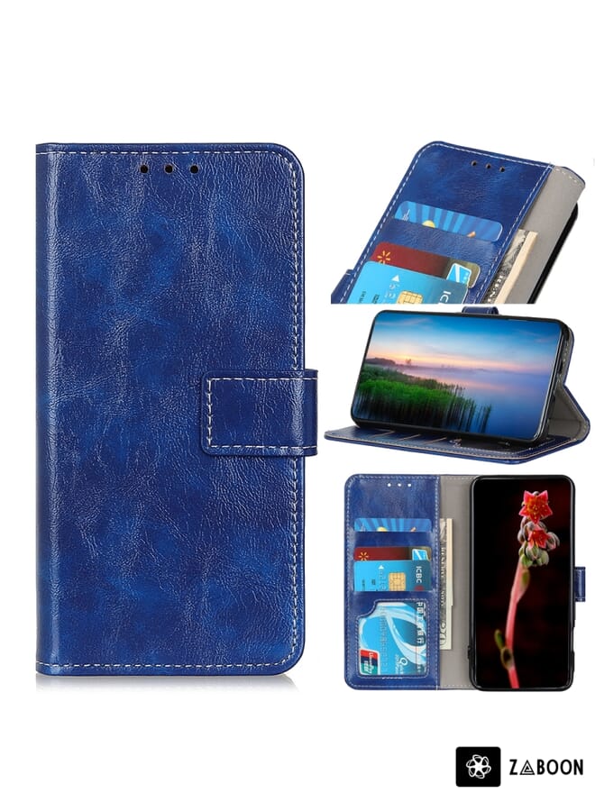 Zaboon Protective Case For OPPO Realme 9i / A36 4G / A76 4G / A96 4G Retro Crazy Horse Texture Horizontal Flip Leather - Image 1