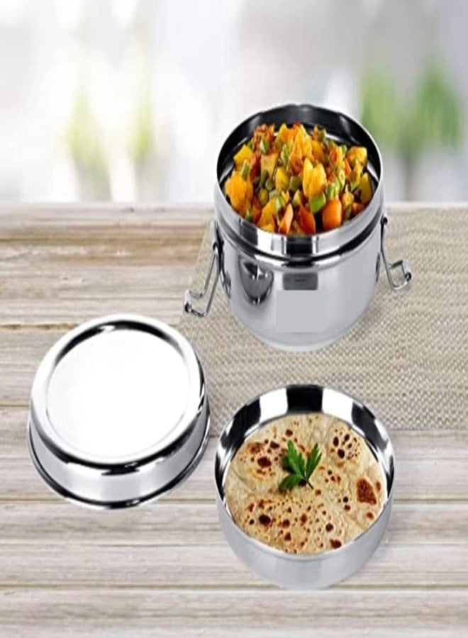 Silvester Stainless Steel Meal Pack Lunch Box/Tiffin for Kids & School – 300ml Durable Food Grade Container with Steel Separator Plate & Locking Clip – Rust-Free, Easy to Clean, Leakproof (Silver) - Image 4