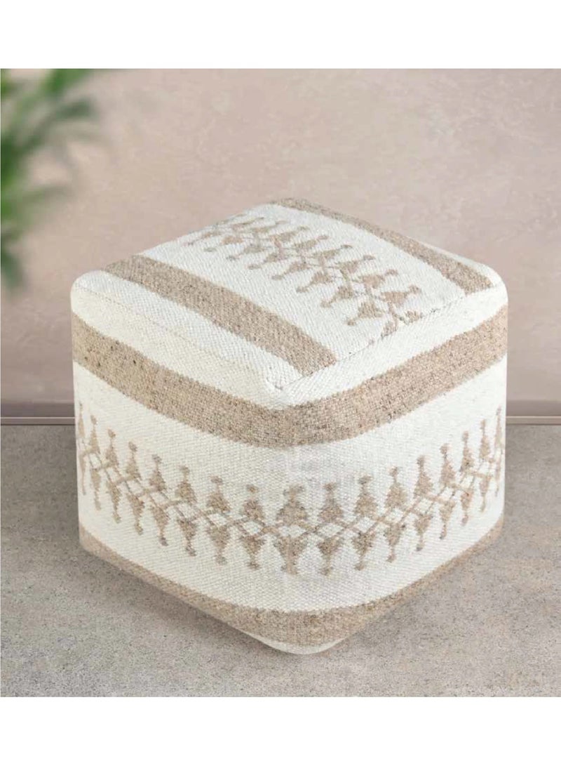 لوفت لددن، بوف مربع، 40 × 40 × 40 سم، قماش، عاجي/بيج - Image 2