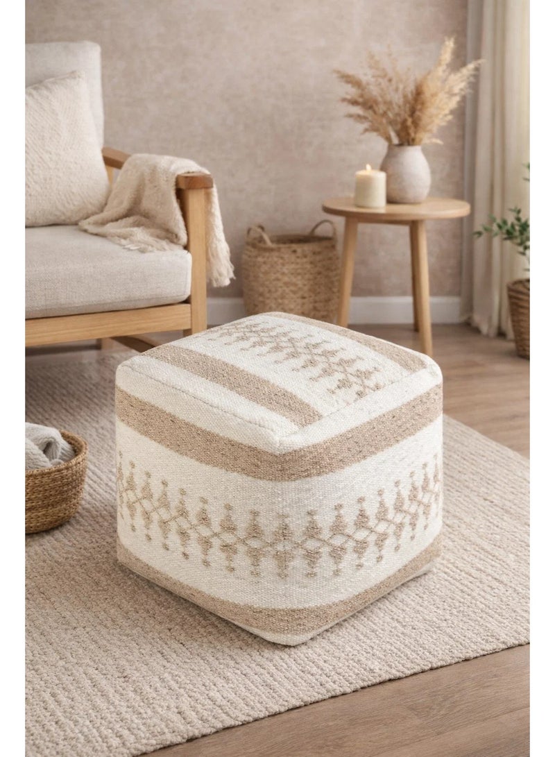 لوفت لددن، بوف مربع، 40 × 40 × 40 سم، قماش، عاجي/بيج - Image 3