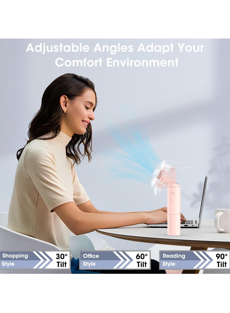 general Handheld Fan Rechargeable, Mini Portable Fan Small Hand Fan, 3000mAh Battery Operated 22Hrs+ Makeup Eyelash Fan Personal Fan Gifts for Women Girls Men Travel Indoor Outdoor - Image 3