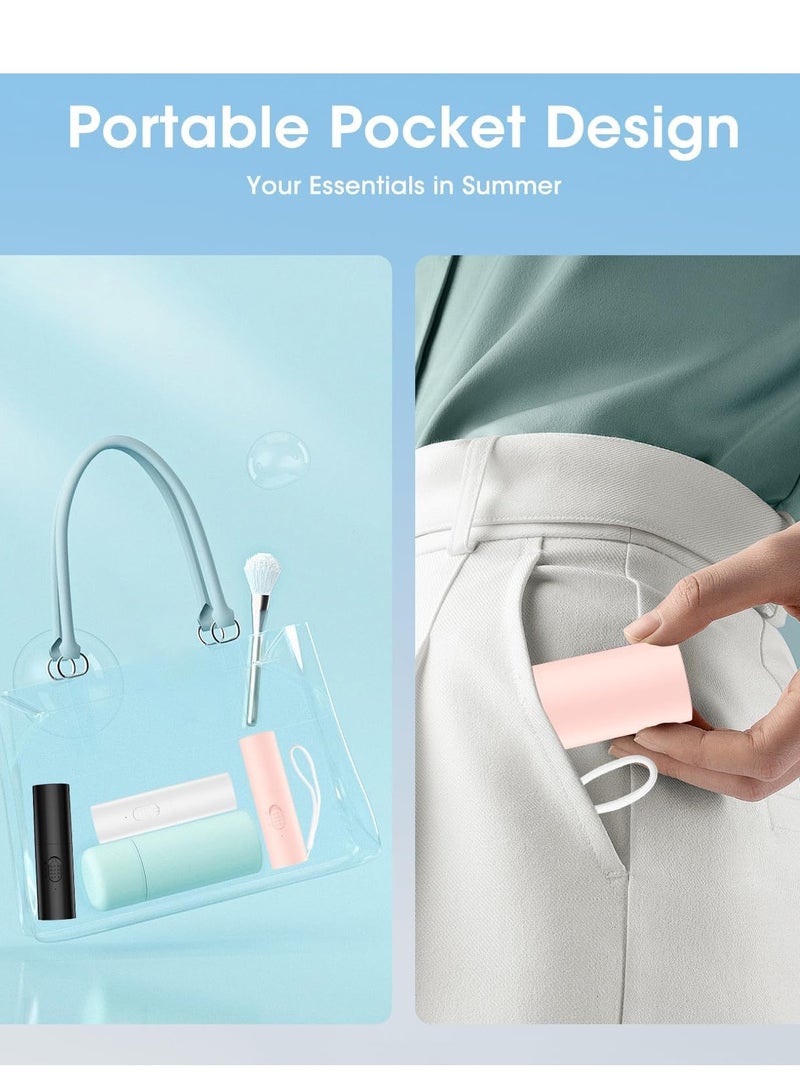 general Handheld Fan Rechargeable, Mini Portable Fan Small Hand Fan, 3000mAh Battery Operated 22Hrs+ Makeup Eyelash Fan Personal Fan Gifts for Women Girls Men Travel Indoor Outdoor - Image 4