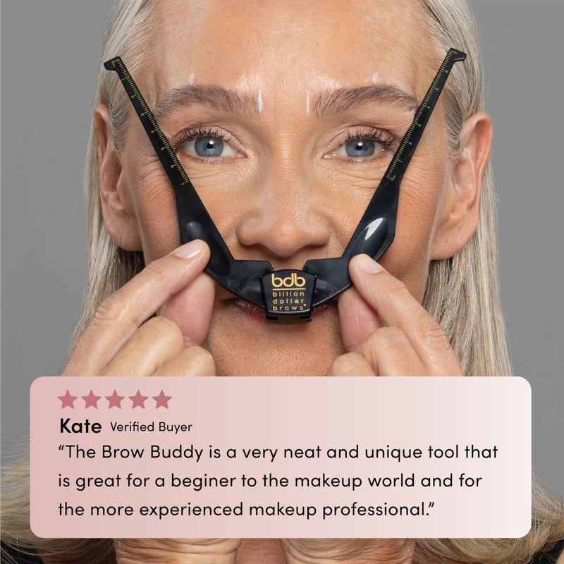 Billion Dollar Brows 2-Piece Brow Buddy Contour Stencil Microblading Kit â€“ Achieve Symmetrical, Perfectly Shaped Brows, Ideal for Tweezing, Threading & Waxing , Vegan & Cruelty-Free - Black - Image 3
