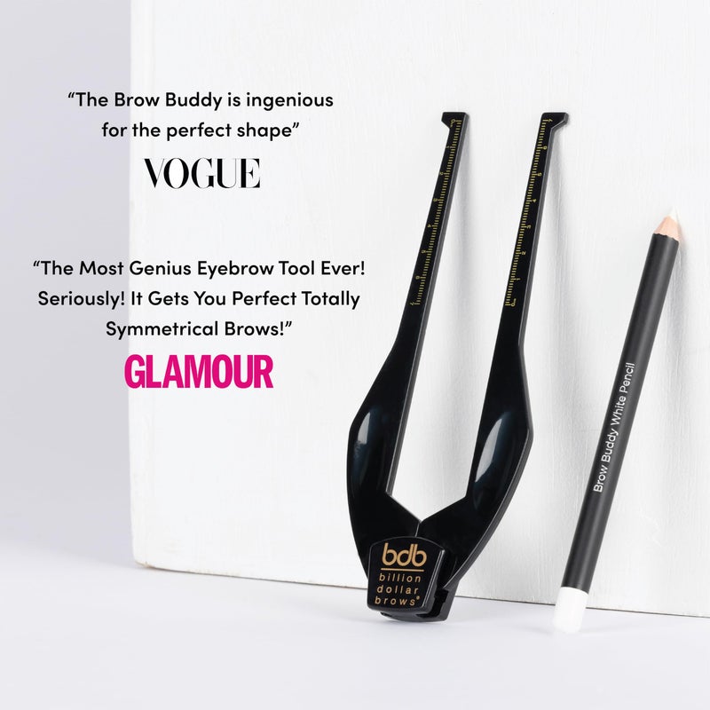 Billion Dollar Brows 2-Piece Brow Buddy Contour Stencil Microblading Kit â€“ Achieve Symmetrical, Perfectly Shaped Brows, Ideal for Tweezing, Threading & Waxing , Vegan & Cruelty-Free - Black - Image 2