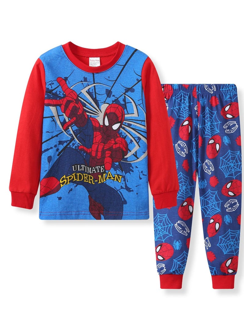 GUDOO Toddler Boys Long Sleeve Pyjama Cotton Spider Man Cartoon Children's Pajamas Sets Sleepwear for Infant Kids Boys  - Image 1