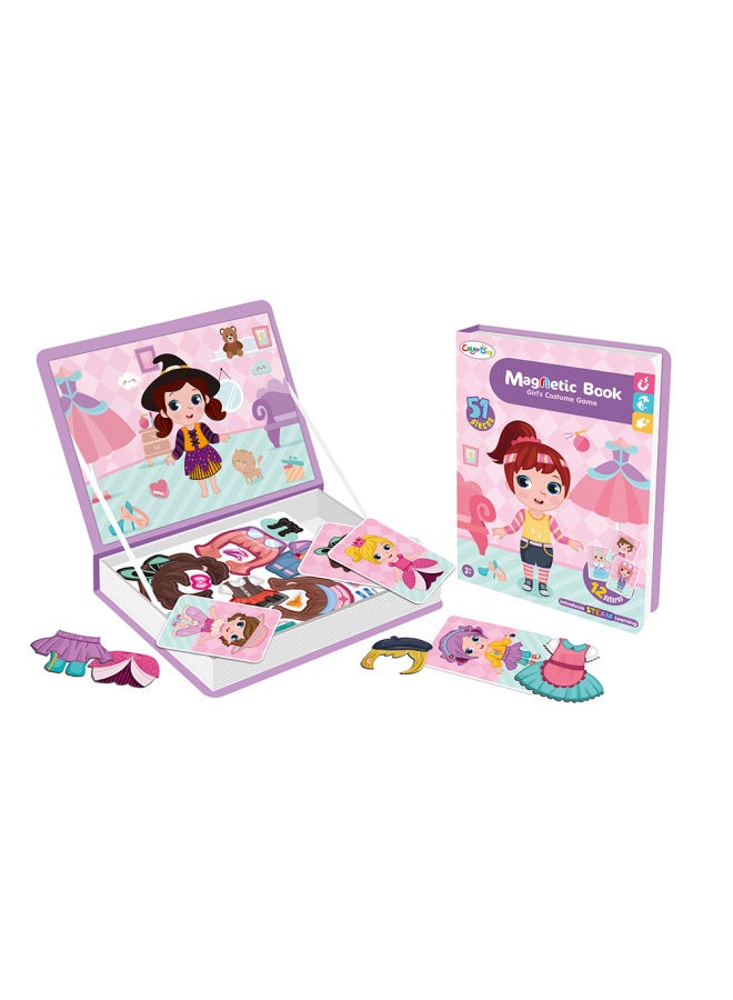 Hot Puzzle Magnetic Puzzle Books Boys And Girls Dress Up English Alphabet Geometric Puzzle Puzzle Puzzle Toys-Color:Girl Dress Series  - Image 1