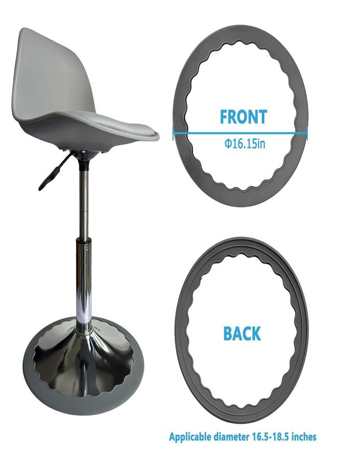 Runspich 2 PCS Bar Stool Leg Floor Protectors Ring, Silicone Chair Leg Floor Protectors Covers, Silent and Scratch-Proof, Stretchable, Fits 16.5"-18.5" Round Base (Grey) - Image 2