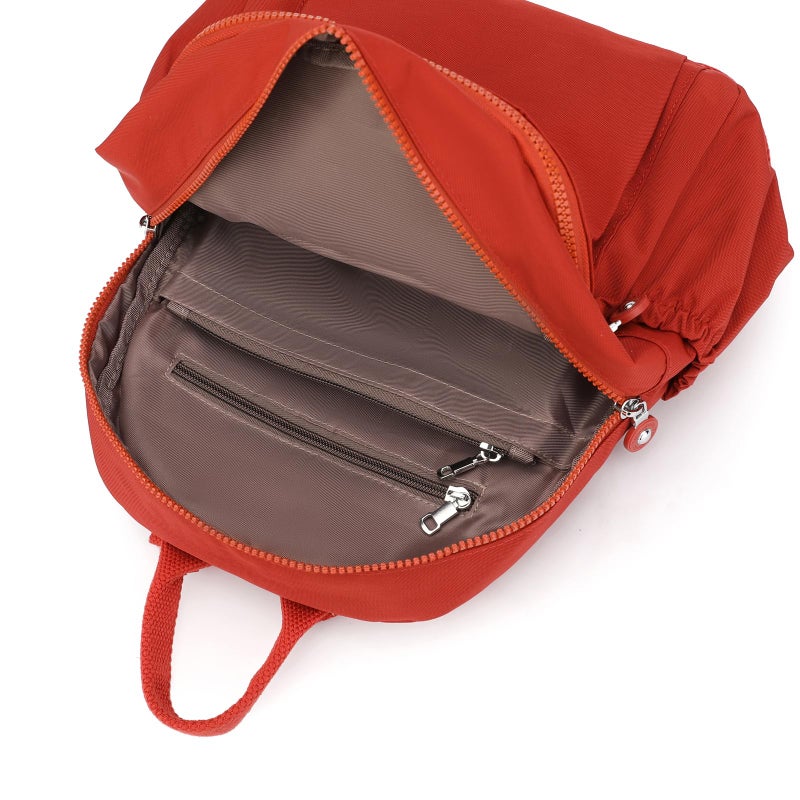 Tanweibago Mini Nylon Women Backpacks,11L Small Ladies backpacks Casual Lightweight Women Shopping Travel Daypack (Red) - Image 3