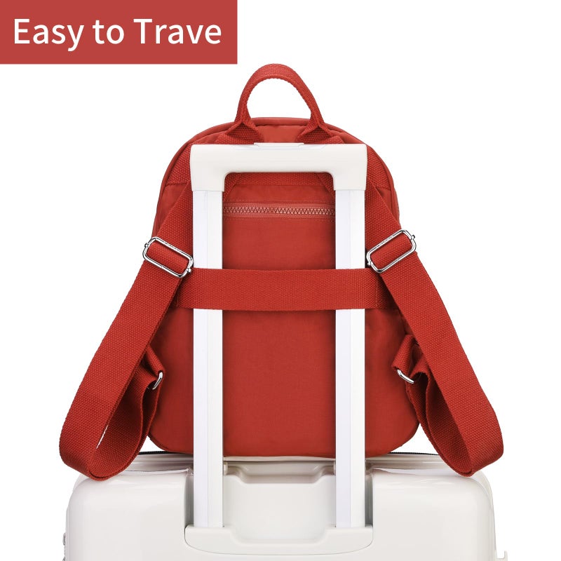 Tanweibago Mini Nylon Women Backpacks,11L Small Ladies backpacks Casual Lightweight Women Shopping Travel Daypack (Red) - Image 5