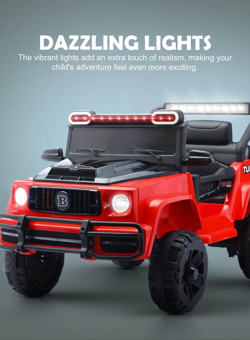 BAYBEE Vortex Battery Operated Jeep for Kids Rechargeable Battery Car for Kids with Music Led Light Ride On Kids Car Childrens Jeep Baby Big Car Electric Car for Kids Children's Boy Girl Red - Image 5