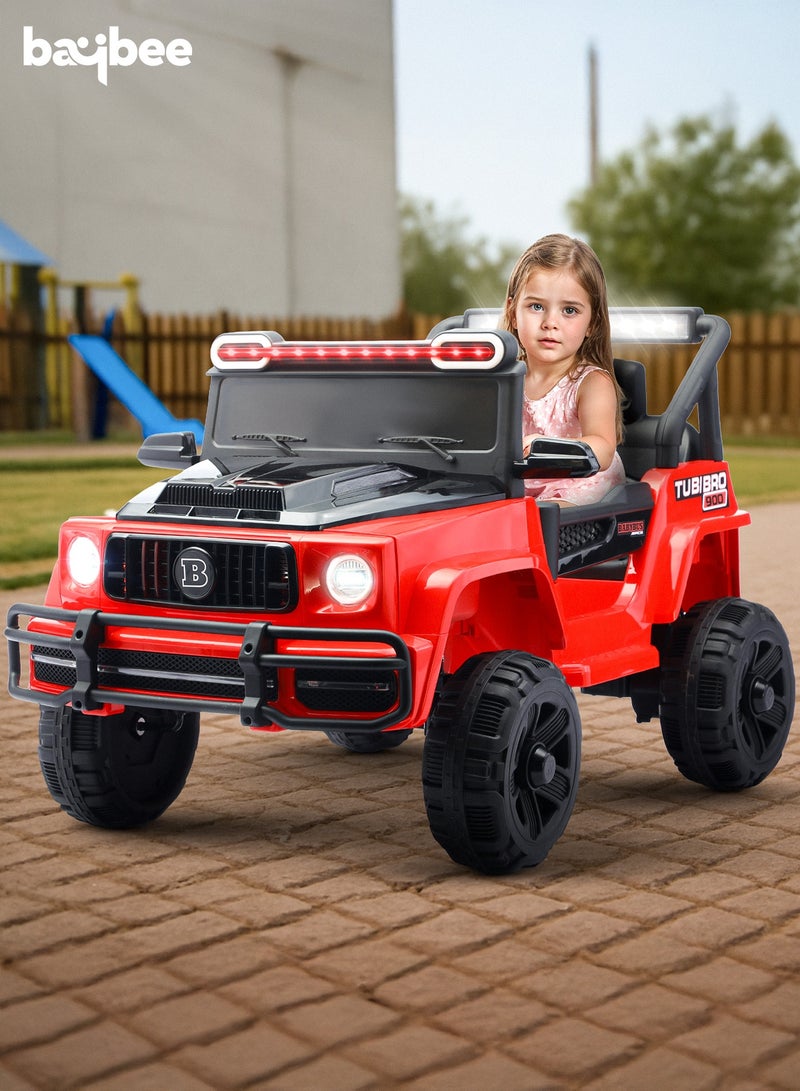 BAYBEE Vortex Battery Operated Jeep for Kids Rechargeable Battery Car for Kids with Music Led Light Ride On Kids Car Childrens Jeep Baby Big Car Electric Car for Kids Children's Boy Girl Red - Image 2