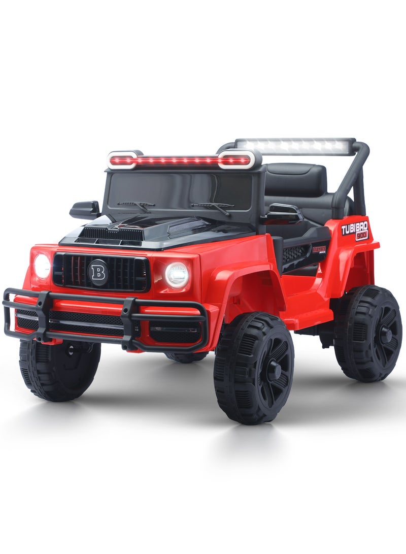 BAYBEE Vortex Battery Operated Jeep for Kids Rechargeable Battery Car for Kids with Music Led Light Ride On Kids Car Childrens Jeep Baby Big Car Electric Car for Kids Children's Boy Girl Red - Image 1