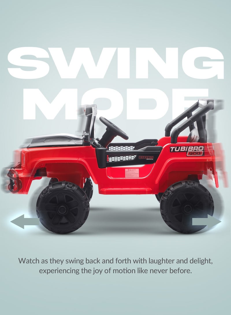 BAYBEE Vortex Battery Operated Jeep for Kids Rechargeable Battery Car for Kids with Music Led Light Ride On Kids Car Childrens Jeep Baby Big Car Electric Car for Kids Children's Boy Girl Red - Image 4