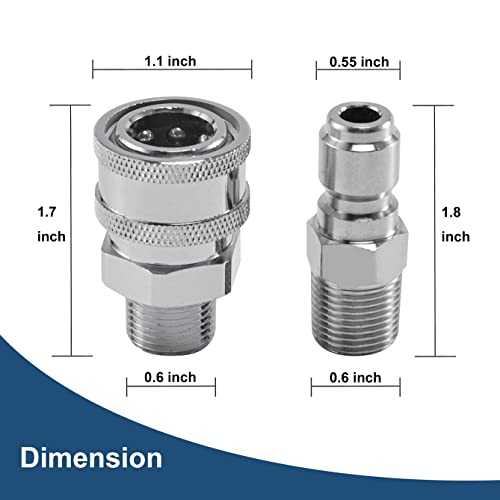 Raincovo Pressure Washer Quick Connect 3/8 Inch, Pressure Washer Fittings, Adapter Set, Male Thread, 4 Pieces - Image 4