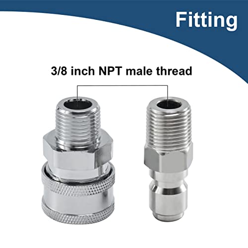 Raincovo Pressure Washer Quick Connect 3/8 Inch, Pressure Washer Fittings, Adapter Set, Male Thread, 4 Pieces - Image 3