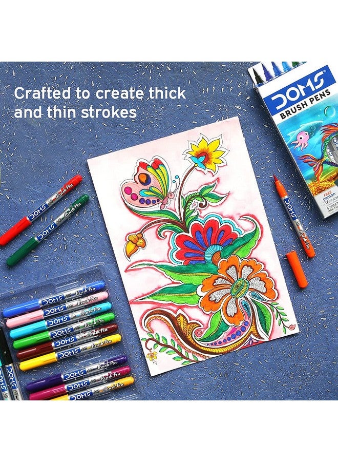 DOMS Non-Toxic Brush Pen In Cardboard Box (14 Assorted Shades X 1 Set) - Image 4