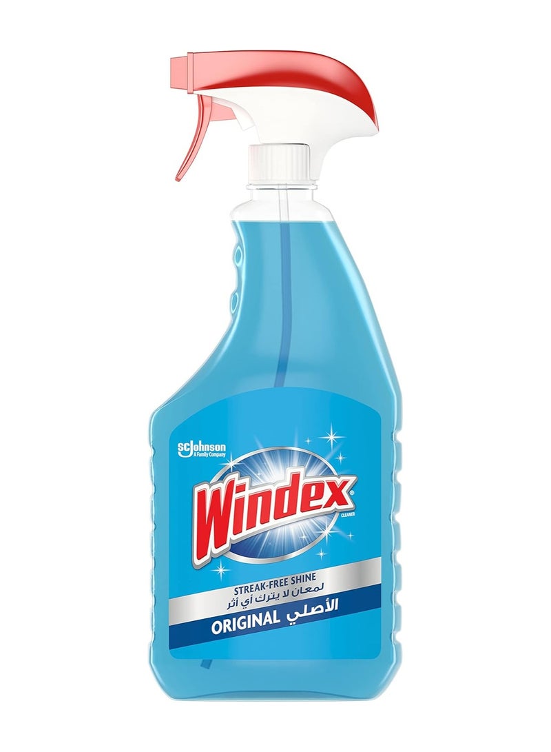 Windex Original Blue Glass Cleaner Spray Bottle, Streak-Free Shine, 500ml - Image 1