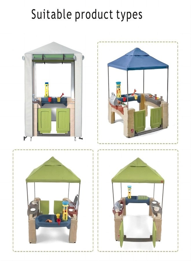 LYBOSH Outdoor Kids Playhouse Cover 600D Heavy Duty Waterproof Play House Covers Suitable for All Around Playtime Patio with Canopy Playset （49.5" W x 49.5" D x 60.2" H ）Beige - Image 5