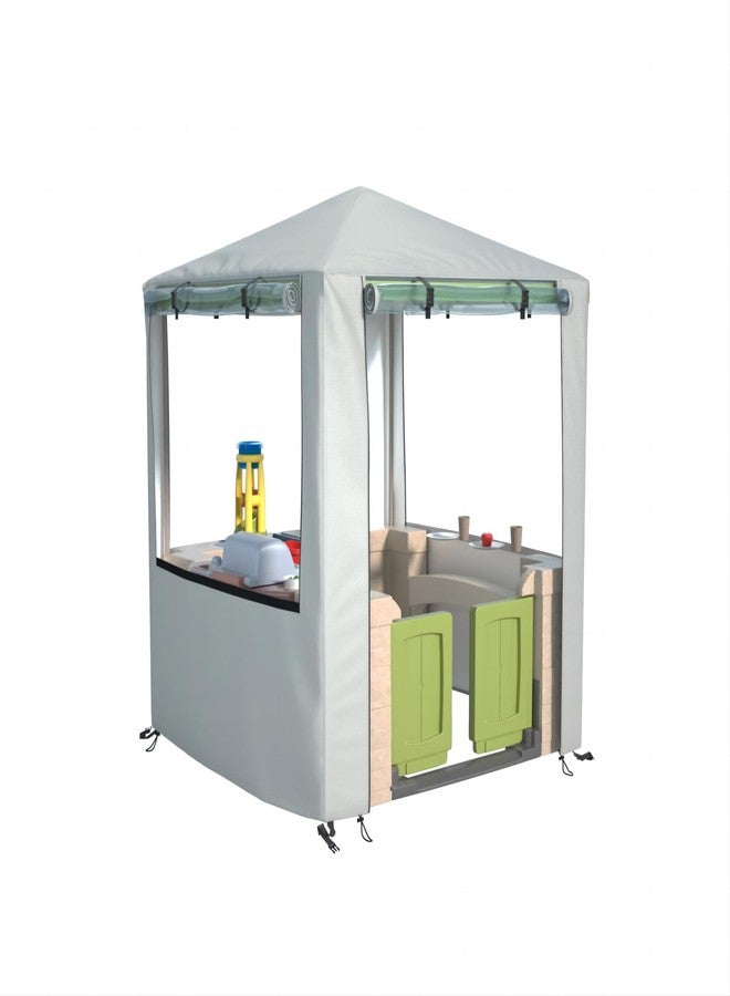 LYBOSH Outdoor Kids Playhouse Cover 600D Heavy Duty Waterproof Play House Covers Suitable for All Around Playtime Patio with Canopy Playset （49.5" W x 49.5" D x 60.2" H ）Beige - Image 1