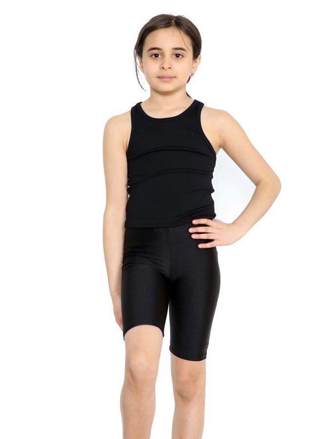 Loxdonz Girls Volleyball Dance Biker Shorts Youth Athletic Running Yoga Gym Spandex Shorts Pants Cycling Shorts (11-12 Years, Black)  - Image 5