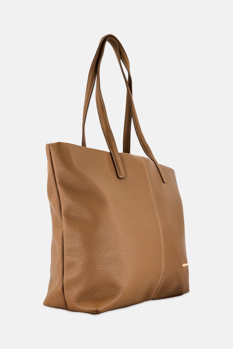 Kathy Ireland Women Brand Logo Tote Bag, Brown - Image 3