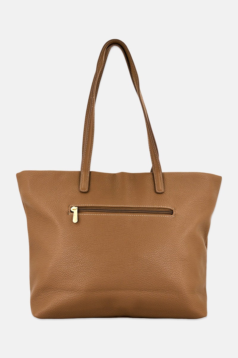 Kathy Ireland Women Brand Logo Tote Bag, Brown - Image 4