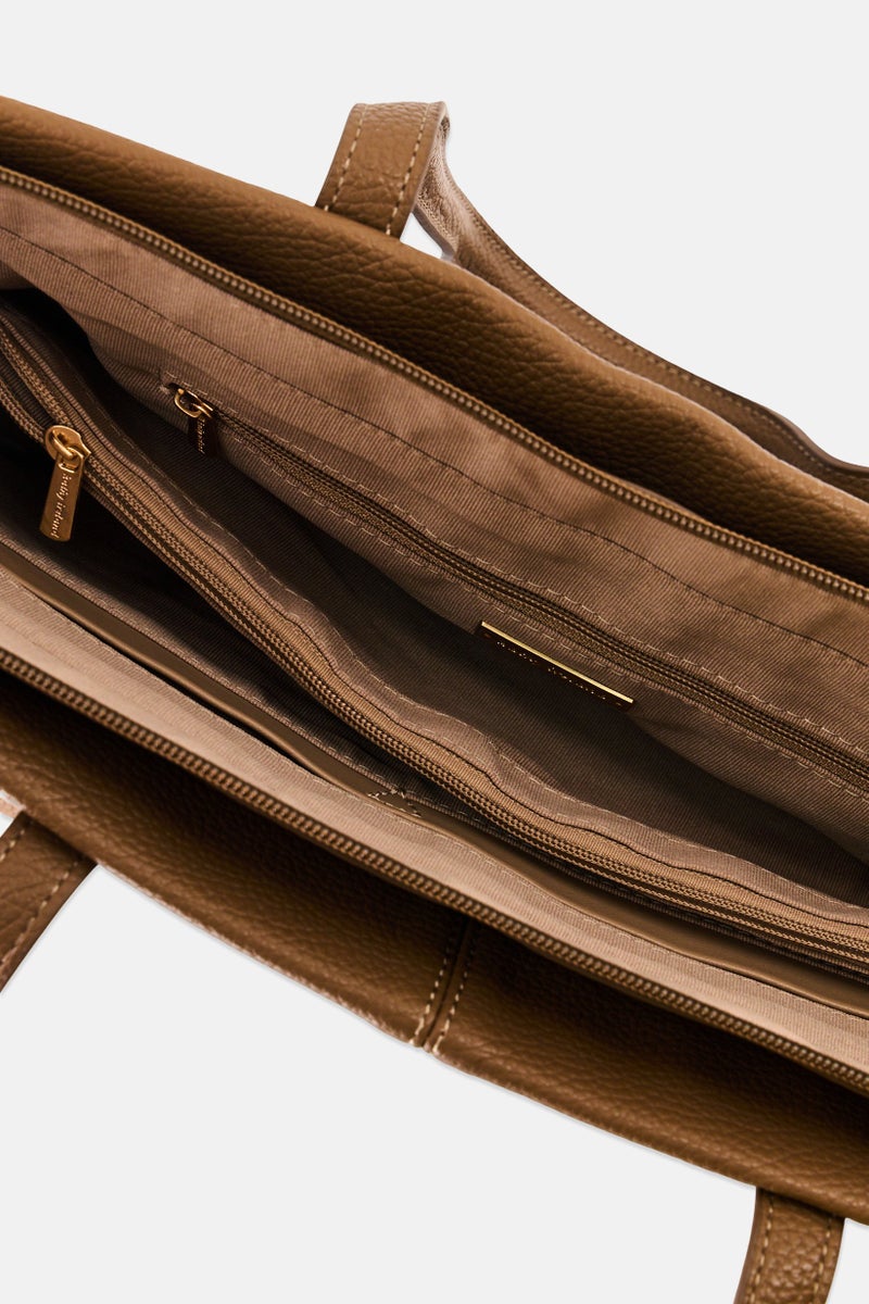 Kathy Ireland Women Brand Logo Tote Bag, Brown - Image 2