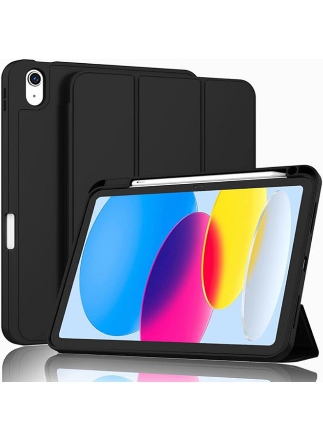 Case for iPad 10th Generation 10.9 Inch 2022 / iPad 11th Generation (A16) 11 Inch 2025 Built-in Pencil Holder Flexible Back Cover, Trifold Stand, Auto Sleep Wake Rebound Series Black - Image 2