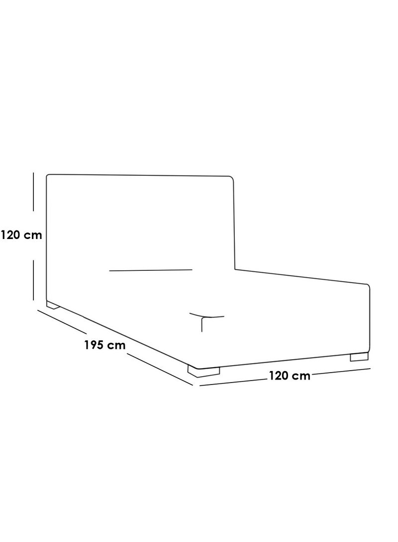 مودرن سرير كابتونية ازرق 120سم - Image 2