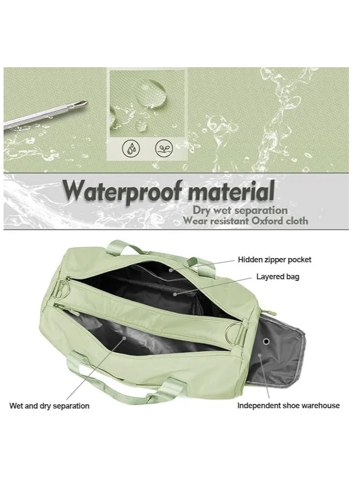 Mahmir Pistachio Green Gym Bag with Shoes Compartment Sports Bag with Waterproof Pocket for Wet Towels Travel Duffel Bag for Men and Women by MahMir ( Pistachio Green) for Women | Best Price UAE
