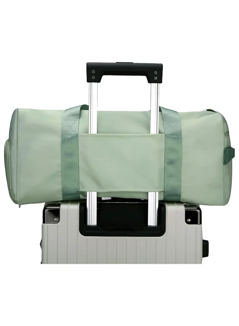 Mahmir Pistachio Green Gym Bag with Shoes Compartment Sports Bag with Waterproof Pocket for Wet Towels Travel Duffel Bag for Men and Women by MahMir ( Pistachio Green) for Women | Best Price UAE