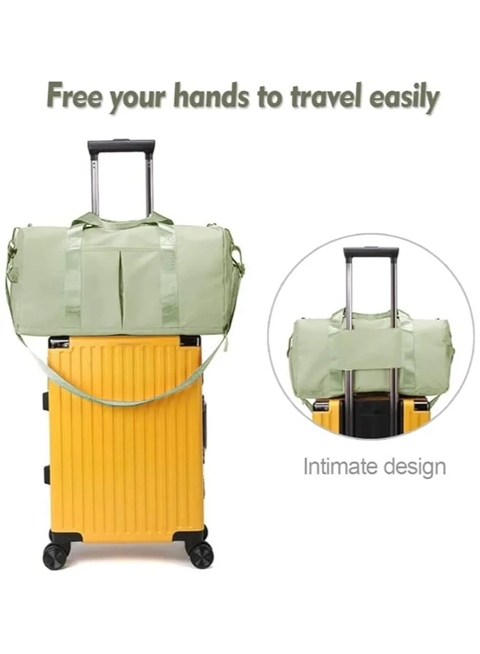 Mahmir Pistachio Green Gym Bag with Shoes Compartment Sports Bag with Waterproof Pocket for Wet Towels Travel Duffel Bag for Men and Women by MahMir ( Pistachio Green) for Women | Best Price UAE