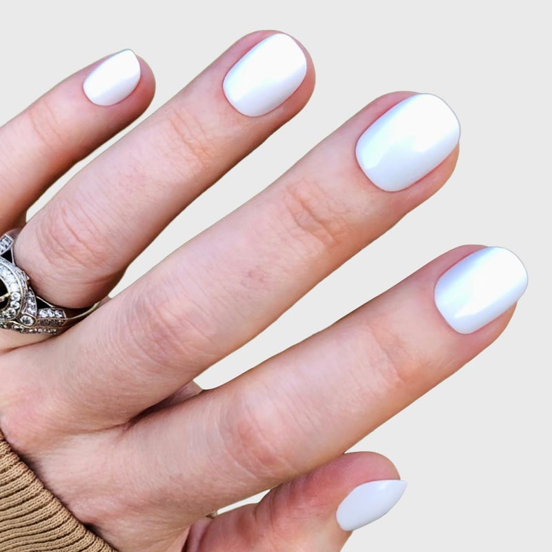 Olive & June Instant Mani Press-On Nails (Glue) | 42 Fake Nails, 21 Sizes | Non-Toxic, Long-Lasting Recycled Materials Realistic Look | Spring Flowers & Patterns | Extra Short, Round| HD - Image 1