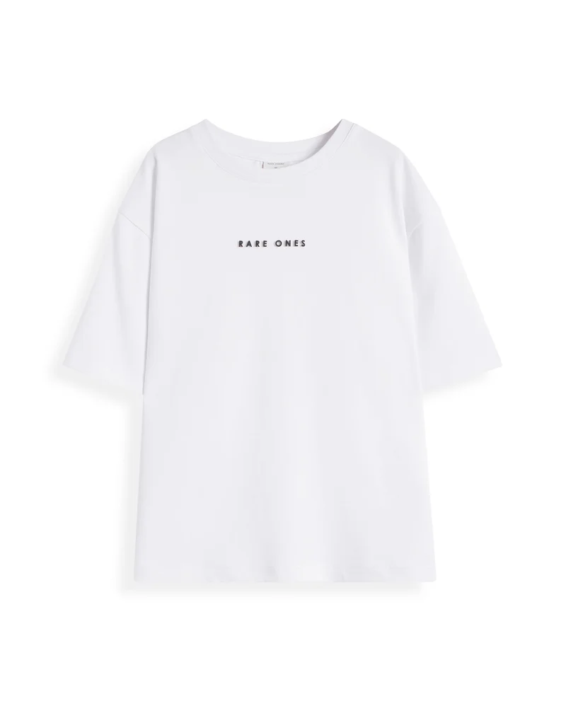 Rare Ones Rare Ones Kids Pete White Cotton Half Sleeves Crew Neck Oversized Fit HD Print Branded T-Shirt