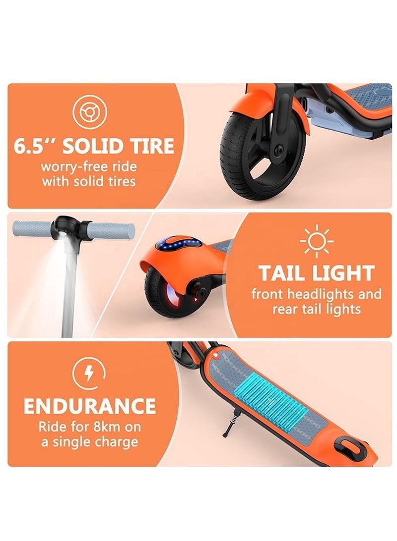 كروني سكوتر كهربائي للأطفال Zl-E7، محرك ١١٠ واط، سرعة ١٠-١٤ كم/ساعة، بطارية ٢٤ فولت/٢.٥ أمبير/ساعة، مدى ٥-٨ كم، شحن سريع خلال ساعتين إلى ثلاث ساعات، هيكل من سبائك الألومنيوم قابل للطي، أقصى حمولة ٦٠ كجم، مصباح أمامي وقاعدة LED، إطارات مانعة للانزلاق، اتصال بلوتوث، تصميم خفيف الوزن سهل الحمل، ركوب آمن للأطفال، سكوتر كهربائي ممتع قابل للطي، سكوتر كهربائي مناسب للمبتدئين من الأولاد والبنات، لوح تزلج محمول صغير الحجم، مثالي للعب في الهواء الطلق والرحلات القصيرة، لون برتقالي. - Image 5
