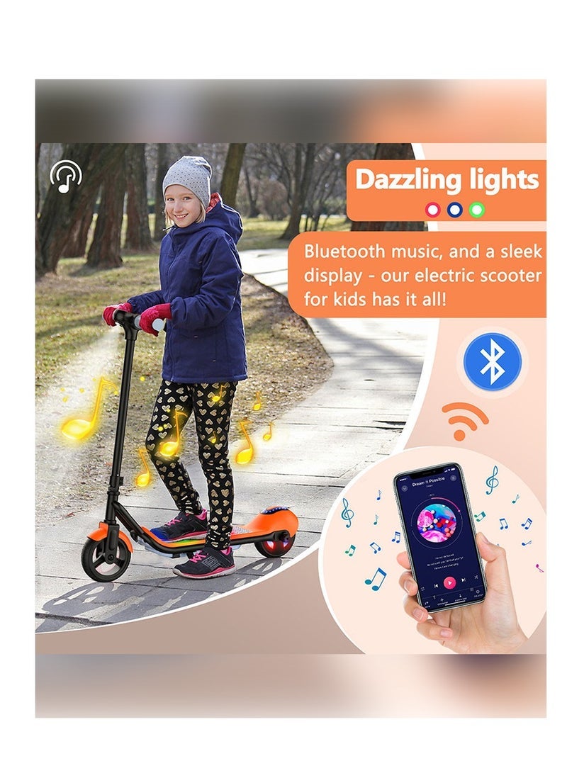 كروني سكوتر كهربائي للأطفال Zl-E7، محرك ١١٠ واط، سرعة ١٠-١٤ كم/ساعة، بطارية ٢٤ فولت/٢.٥ أمبير/ساعة، مدى ٥-٨ كم، شحن سريع خلال ساعتين إلى ثلاث ساعات، هيكل من سبائك الألومنيوم قابل للطي، أقصى حمولة ٦٠ كجم، مصباح أمامي وقاعدة LED، إطارات مانعة للانزلاق، اتصال بلوتوث، تصميم خفيف الوزن سهل الحمل، ركوب آمن للأطفال، سكوتر كهربائي ممتع قابل للطي، سكوتر كهربائي مناسب للمبتدئين من الأولاد والبنات، لوح تزلج محمول صغير الحجم، مثالي للعب في الهواء الطلق والرحلات القصيرة، لون برتقالي. - Image 4