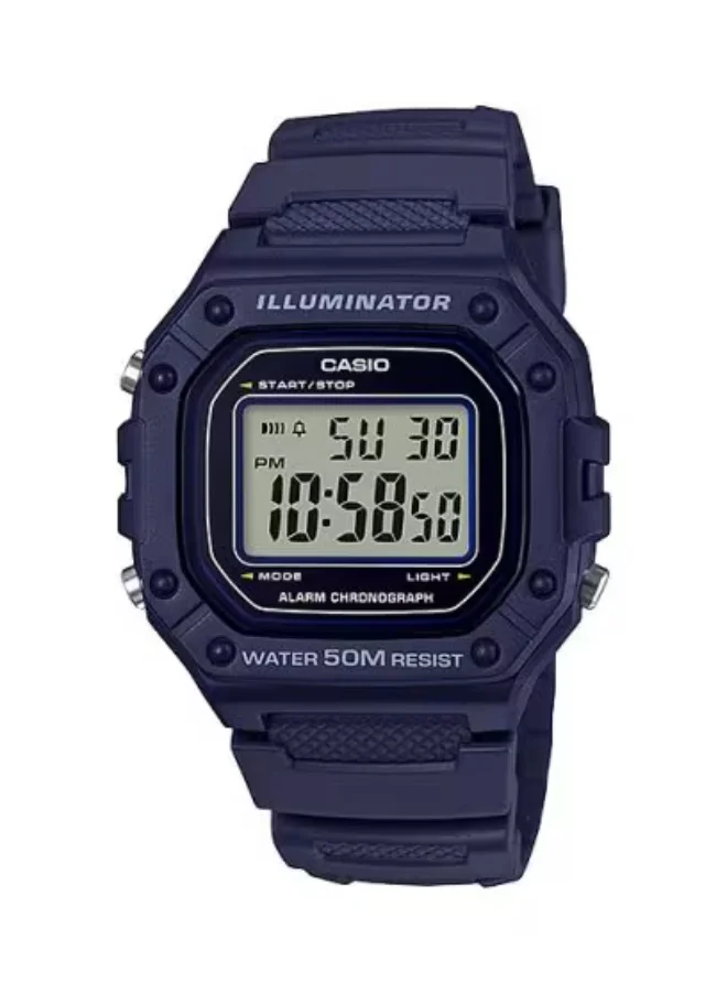 CASIO Men's Resin Digital Watch W-218H-2AVDF - 43.2 mm