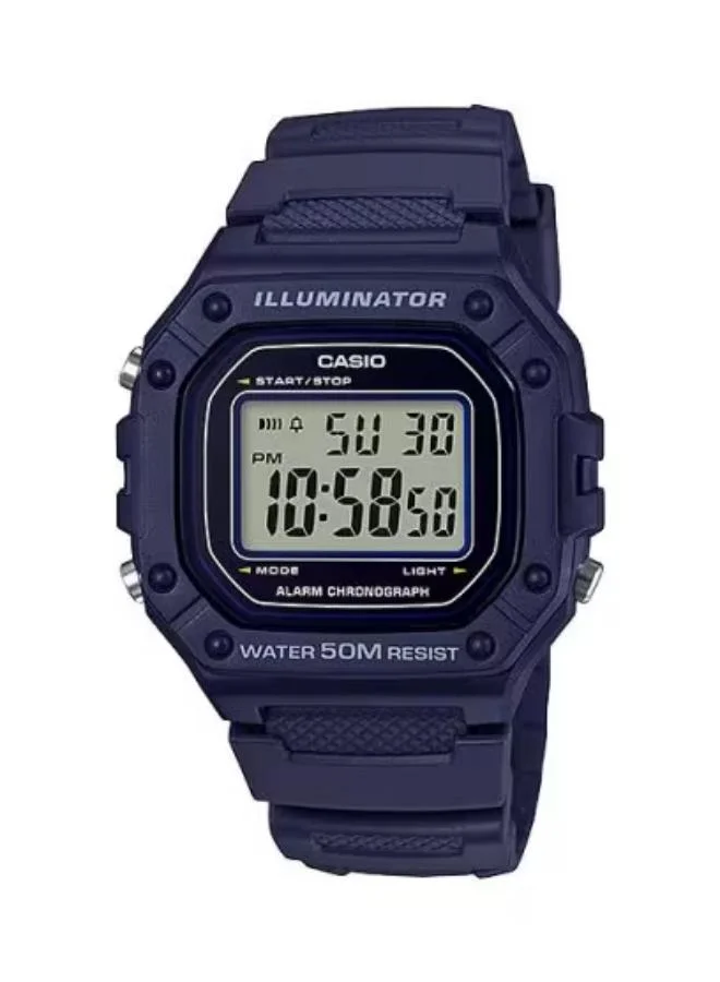 CASIO Men's Resin Digital Watch W-218H-2AVDF - 43.2 mm