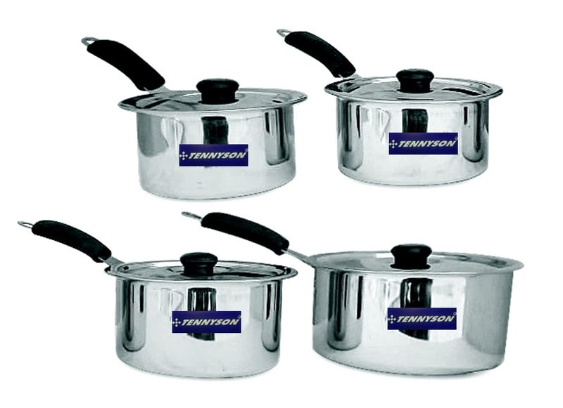 TENNYSON Stainless Steel 20 G Sauce PAN Set OF4 with LID - Image 4