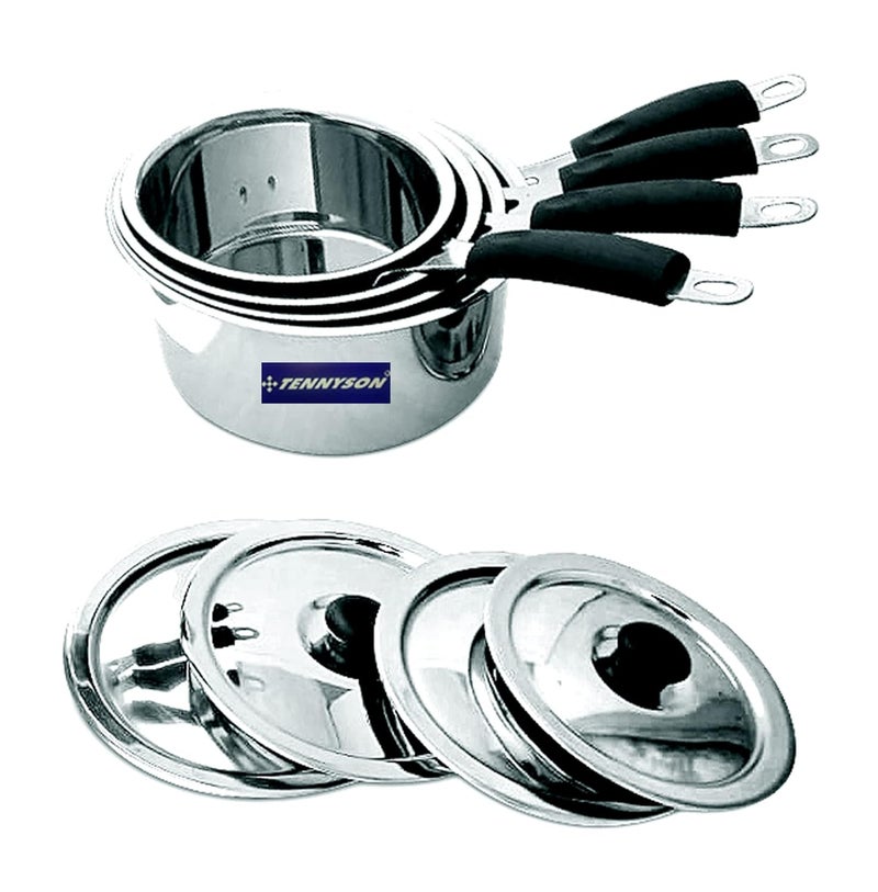 TENNYSON Stainless Steel 20 G Sauce PAN Set OF4 with LID - Image 2