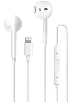 NEW Lightning Wired Headphones with Built-in Microphone & Volume Control – In-Ear Stereo Headset Compatible with iPhone