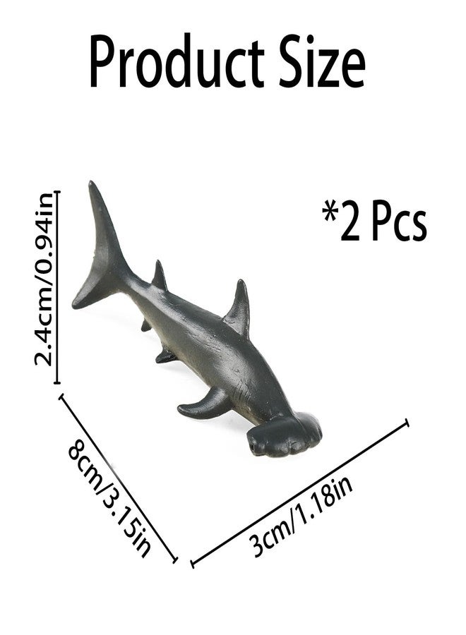 لعبتان على شكل سمكة قرش، ألعاب أسماك للأطفال، مجسم سمكة قرش المطرقة، لعبة تعليمية، ديكور منزلي، هدية لمحبي الحيوانات وهواة الجمع والمعلمين - Image 2