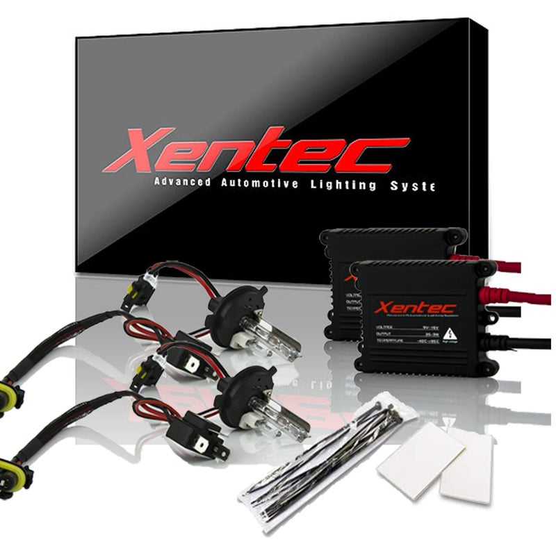 Xentec H4 (HB2) Hi/Lo 10000K HID xenon bulb x 1 pair bundle with 2 x 35W Digital Slim Ballast (Ocean Blue, high beam halogen) - Image 1