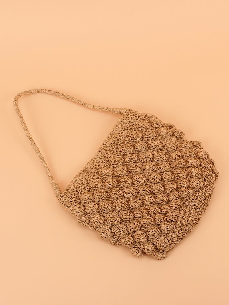 A Generation Of Straw Woven Bag Woven Bag Handbag Beach Bag Women'S Bag Fashion Joker Bucket Bag - Image 3