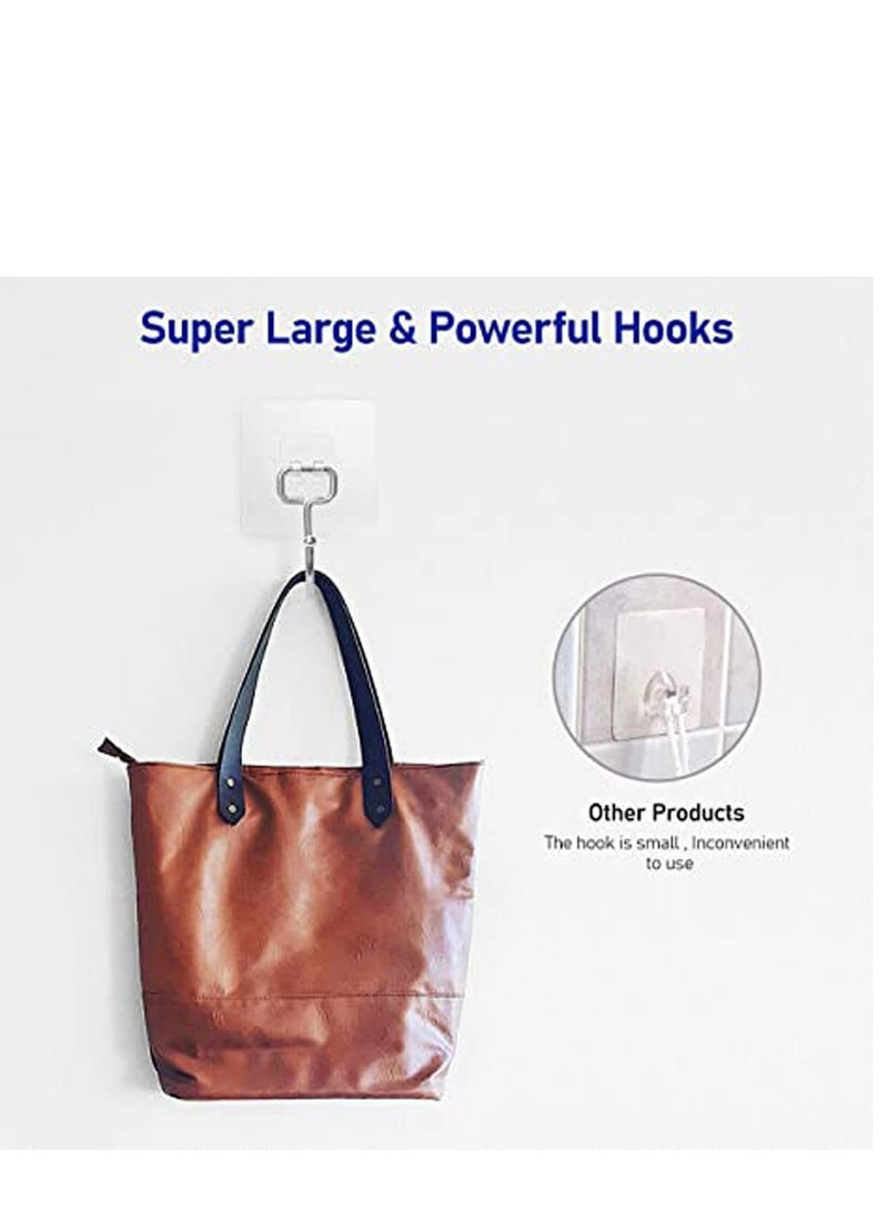 Suntown 8 Pack Large Adhesive Hooks, Waterproof and Rustproof Wall Hooks for Hanging Heavy Duty, Stainless Steel Towel and Coats Hooks to use Inside Kitchen, Bathroom, Home and Office - Image 2